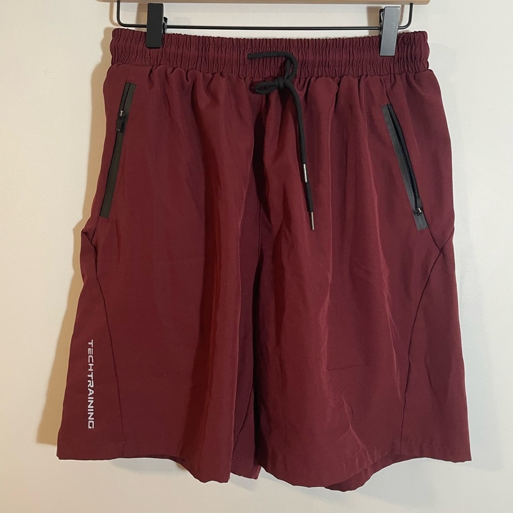 3 Pair Tech Training Athletic Shorts Zip Pockets Drawstring Waist Size Med NWOT - Picture 6 of 11